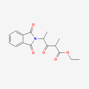 molecular formula C16H17NO5 B13806167 Ethyl 4-(1,3-dioxoisoindol-2-YL)-2-methyl-3-oxo-pentanoate CAS No. 53100-42-8
