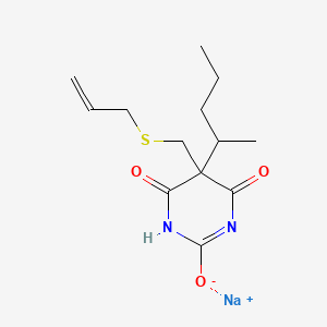 molecular formula C13H19N2NaO3S B13806188 5-(Allylthiomethyl)-5-(1-methylbutyl)barbituric acid sodium salt CAS No. 66941-93-3