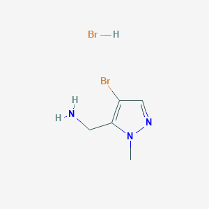 molecular formula C5H9Br2N3 B1380622 (4-bromo-1-methyl-1H-pyrazol-5-yl)methanamine hydrobromide CAS No. 1431965-13-7