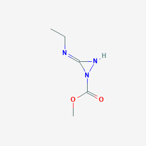 molecular formula C5H9N3O2 B13806226 Methyl 3-ethyliminodiaziridine-1-carboxylate 