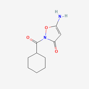 molecular formula C10H14N2O3 B1380624 5-氨基-2-(环己基羰基)异噁唑-3(2H)-酮 CAS No. 1630763-67-5