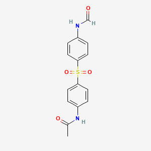 molecular formula C15H14N2O4S B13806241 N-[4-(4-formamidophenyl)sulfonylphenyl]acetamide CAS No. 6973-61-1