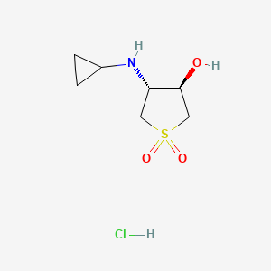 molecular formula C7H14ClNO3S B13806262 trans-4-Cyclopropylamino-1,1-dioxo-tetrahydrothiophen-3-ol hydrochloride 