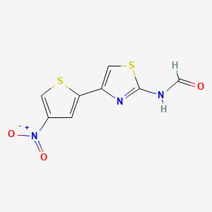 molecular formula C8H5N3O3S2 B13806265 Formamide, N-(4-(4-nitro-2-thienyl)-2-thiazolyl)- CAS No. 58139-52-9