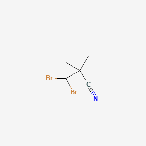 molecular formula C5H5Br2N B13806315 2,2-Dibromo-1-methylcyclopropanecarbonitrile CAS No. 63262-97-5