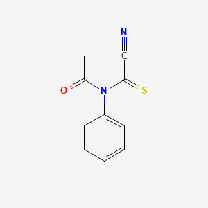 molecular formula C10H8N2OS B13806352 Acetamide,N-(cyanothioxomethyl)-N-phenyl- 