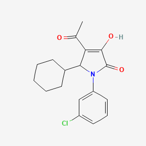 molecular formula C18H20ClNO3 B13806394 2H-Pyrrol-2-one, 4-acetyl-1-(3-chlorophenyl)-5-cyclohexyl-1,5-dihydro-3-hydroxy- 