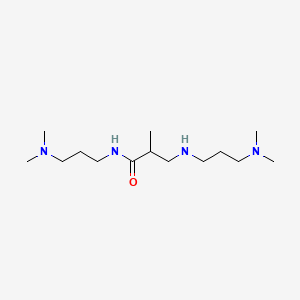 molecular formula C14H32N4O B13806478 Propanamide, N-[3-(dimethylamino)propyl]-3-[[3-(dimethylamino)propyl]amino]-2-methyl- CAS No. 55910-12-8