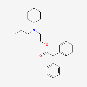 molecular formula C25H33NO2 B13806488 Acetic acid, diphenyl-, 2-(cyclohexylpropylamino)ethyl ester CAS No. 21505-34-0
