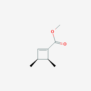 molecular formula C8H12O2 B13806510 1-Cyclobutene-1-carboxylicacid,3,4-dimethyl-,methylester,cis-(9CI) 