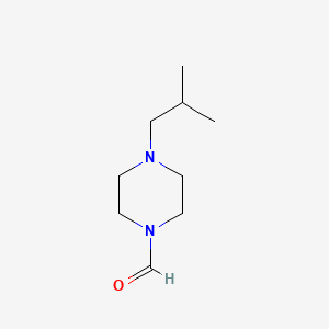 molecular formula C9H18N2O B13806513 4-(2-Methylpropyl)piperazine-1-carbaldehyde CAS No. 21863-68-3