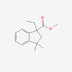 molecular formula C15H20O2 B13806526 1-Ethyl-2,3-dihydro-3,3-dimethyl-1H-indene-1-carboxylic acid methyl ester 