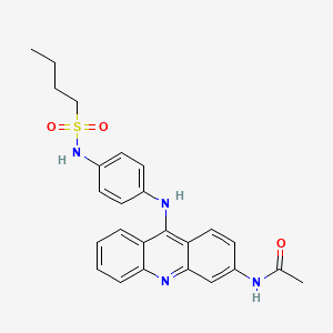 molecular formula C25H26N4O3S B13806555 Butanesulfonanilide, 4'-(3-acetamido-9-acridinylamino)- CAS No. 53222-01-8