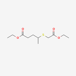 molecular formula C11H20O4S B13806622 4-[(2-Ethoxy-2-oxoethyl)thio]pentanoic acid ethyl ester 