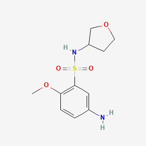 molecular formula C11H16N2O4S B1380664 5-amino-2-methoxy-N-(oxolan-3-yl)benzene-1-sulfonamide CAS No. 1540739-79-4