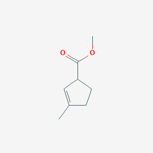 molecular formula C8H12O2 B13806655 2-Cyclopentene-1-carboxylicacid,3-methyl-,methylester(9CI) 