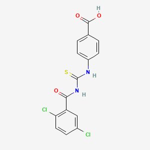 molecular formula C15H10Cl2N2O3S B13806699 4-[(2,5-Dichlorobenzoyl)carbamothioylamino]benzoic acid CAS No. 532415-58-0