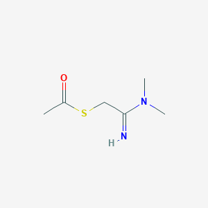 molecular formula C6H12N2OS B13806714 S-[2-(dimethylamino)-2-iminoethyl] ethanethioate CAS No. 779274-62-3