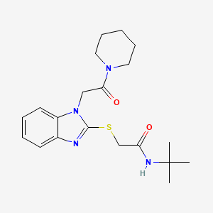 molecular formula C20H28N4O2S B13806738 N-tert-butyl-2-[1-(2-oxo-2-piperidin-1-ylethyl)benzimidazol-2-yl]sulfanylacetamide 