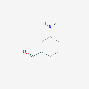 molecular formula C9H17NO B13806766 Ethanone, 1-[3-(methylamino)cyclohexyl]- 