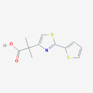 2-Methyl-2-[2-(thiophen-2-yl)-1,3-thiazol-4-yl]propanoic acid