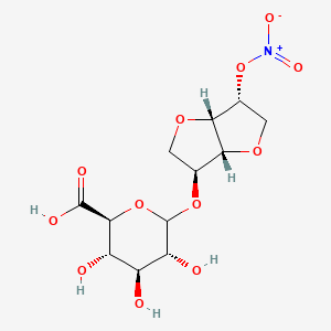 molecular formula C12H17NO12 B13806789 Isosorbide 5-mononitrate 2-b-D-glucuronide 