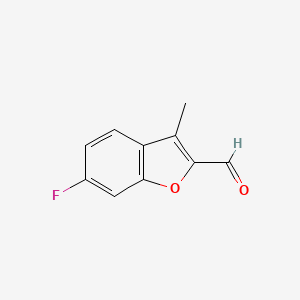 molecular formula C10H7FO2 B1380680 6-Fluoro-3-methyl-1-benzofuran-2-carbaldehyde CAS No. 1186541-44-5