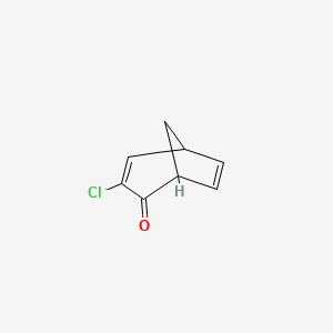 molecular formula C8H7ClO B13806803 Bicyclo[3.2.1]octa-3,6-dien-2-one, 3-chloro- 