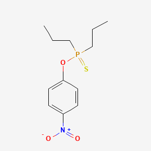 molecular formula C12H18NO3PS B13806814 Phosphinothioic acid, dipropyl-, O-(p-nitrophenyl) ester CAS No. 5745-22-2