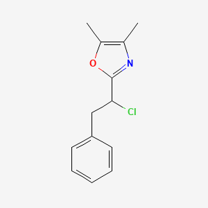 molecular formula C13H14ClNO B13806826 2-(1-chloro-2-phenylethyl)-4,5-dimethylOxazole 