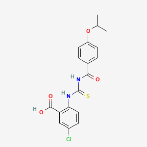 molecular formula C18H17ClN2O4S B13806878 5-Chloro-2-[(4-propan-2-yloxybenzoyl)carbamothioylamino]benzoic acid 