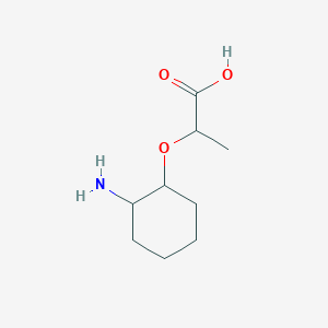 molecular formula C9H17NO3 B13806920 Propanoic acid, 2-[(2-aminocyclohexyl)oxy]-(9CI) 