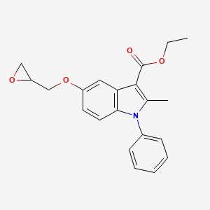 molecular formula C21H21NO4 B13806926 2-Methyl-5-(oxiranylmethoxy)-1-phenyl-1H-indole-3-carboxylic acid ethyl ester CAS No. 76410-18-9