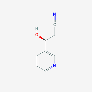 molecular formula C8H8N2O B13806984 3-Pyridinepropanenitrile,beta-hydroxy-,(betaS)-(9CI) 