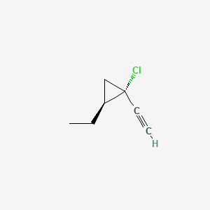 molecular formula C7H9Cl B13807029 Cyclopropane,1-chloro-2-ethyl-1-ethynyl-,cis-(9ci) 