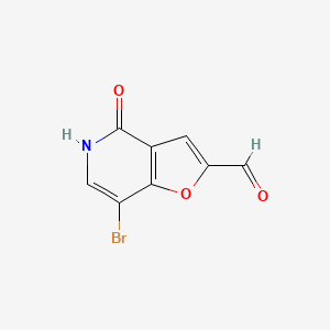 molecular formula C8H4BrNO3 B1380704 7-Bromo-4-oxo-4,5-dihydrofuro[3,2-c]pyridine-2-carbaldehyde CAS No. 1368138-87-7
