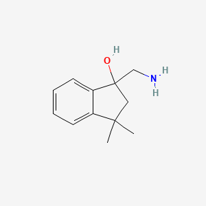 molecular formula C12H17NO B1380709 1-(aminomethyl)-3,3-dimethyl-2H-inden-1-ol CAS No. 1226174-62-4