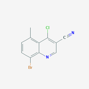 molecular formula C11H6BrClN2 B1380712 8-Bromo-4-chloro-5-methylquinoline-3-carbonitrile CAS No. 1558435-36-1