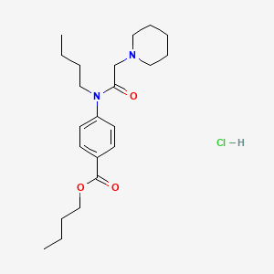 molecular formula C22H35ClN2O3 B13807134 Butyl 4-[butyl-(2-piperidin-1-ylacetyl)amino]benzoate;hydrochloride CAS No. 78329-88-1
