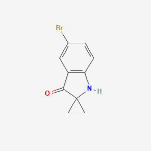molecular formula C10H8BrNO B1380720 5'-Bromo-1',3'-dihydrospiro[cyclopropane-1,2'-indole]-3'-one CAS No. 1369235-73-3