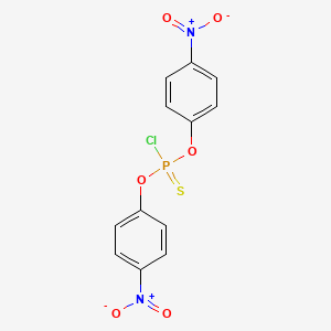 molecular formula C12H8ClN2O6PS B13807214 O,O-Bis(4-nitrophenyl) phosphorochloridothioate CAS No. 52678-80-5