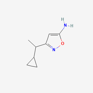 molecular formula C8H12N2O B1380723 3-(1-Cyclopropylethyl)-1,2-oxazol-5-amine CAS No. 1550901-34-2
