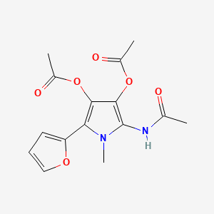 molecular formula C15H16N2O6 B13807238 N-[3,4-Diacetoxy-5-(2-furanyl)-1-methyl-1H-pyrrol-2-yl]acetamide CAS No. 50618-96-7
