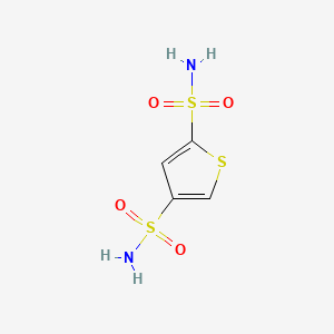 molecular formula C4H6N2O4S3 B13807253 2,4-Thiophenedisulfonamide CAS No. 22167-98-2