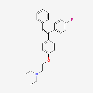 molecular formula C26H28FNO B13807329 N,N-diethyl-2-[4-[1-(4-fluorophenyl)-2-phenylethenyl]phenoxy]ethanamine 