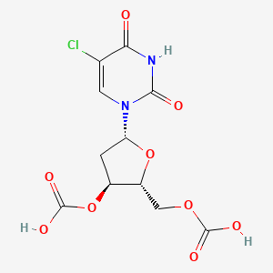 molecular formula C11H11ClN2O9 B13807445 [(2R,3S,5R)-3-carboxyoxy-5-(5-chloro-2,4-dioxopyrimidin-1-yl)oxolan-2-yl]methyl hydrogen carbonate 