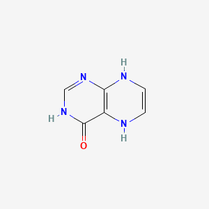 molecular formula C6H6N4O B13807492 4(1H)-Pteridinone, 5,8-dihydro-(9CI) 