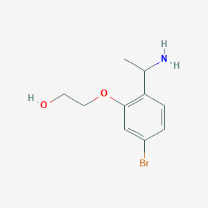 molecular formula C10H14BrNO2 B1380756 2-[2-(1-Aminoethyl)-5-bromophenoxy]ethan-1-ol CAS No. 1545687-29-3