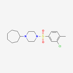 molecular formula C18H27ClN2O2S B13807598 Piperazine, 1-[(3-chloro-4-methylphenyl)sulfonyl]-4-cycloheptyl-(9CI) 
