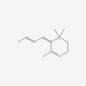 molecular formula C13H20 B13807656 Cyclohexene, 6-(2-butenylidene)-1,5,5-trimethyl- CAS No. 55497-53-5